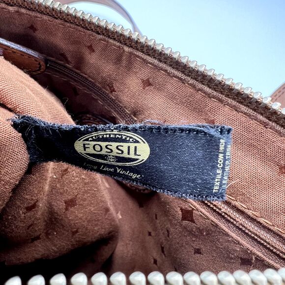 Fossil Crossbody Marlow Signature Shoulder Bag Brown/Tan Fabric Leather ZB5347 - Picture 9 of 10